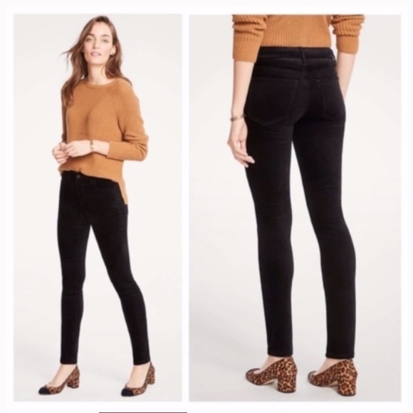 Ann Taylor Pants - Black velvet modern skinny pants Ann Taylor sz 6